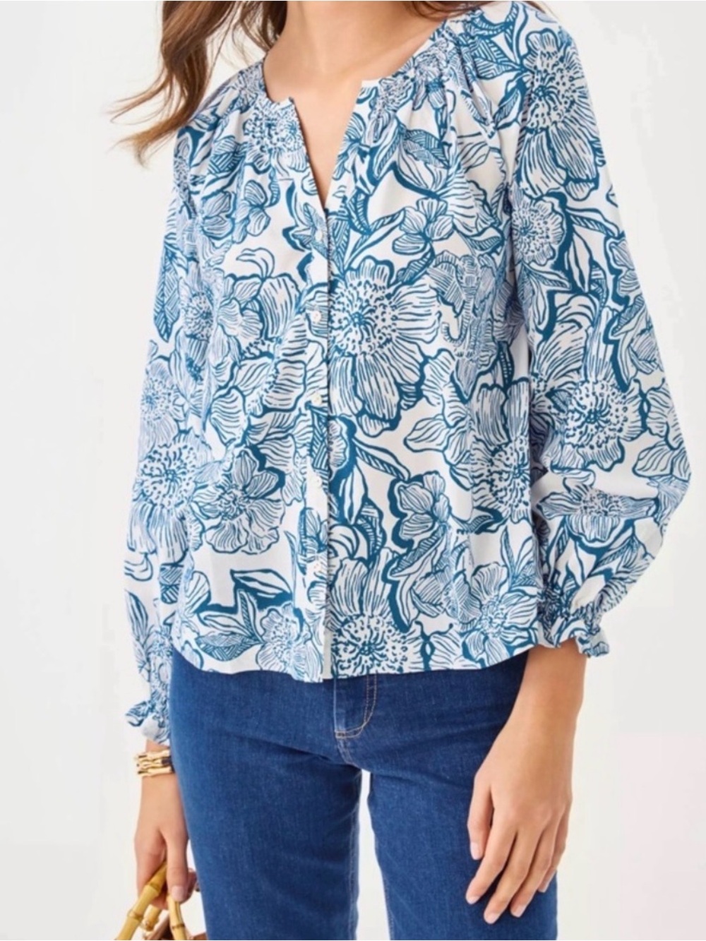NWT Lilly Pulitzer XL Aldina Button Down Top “Coconut Unforgettable”✨Retail💲138